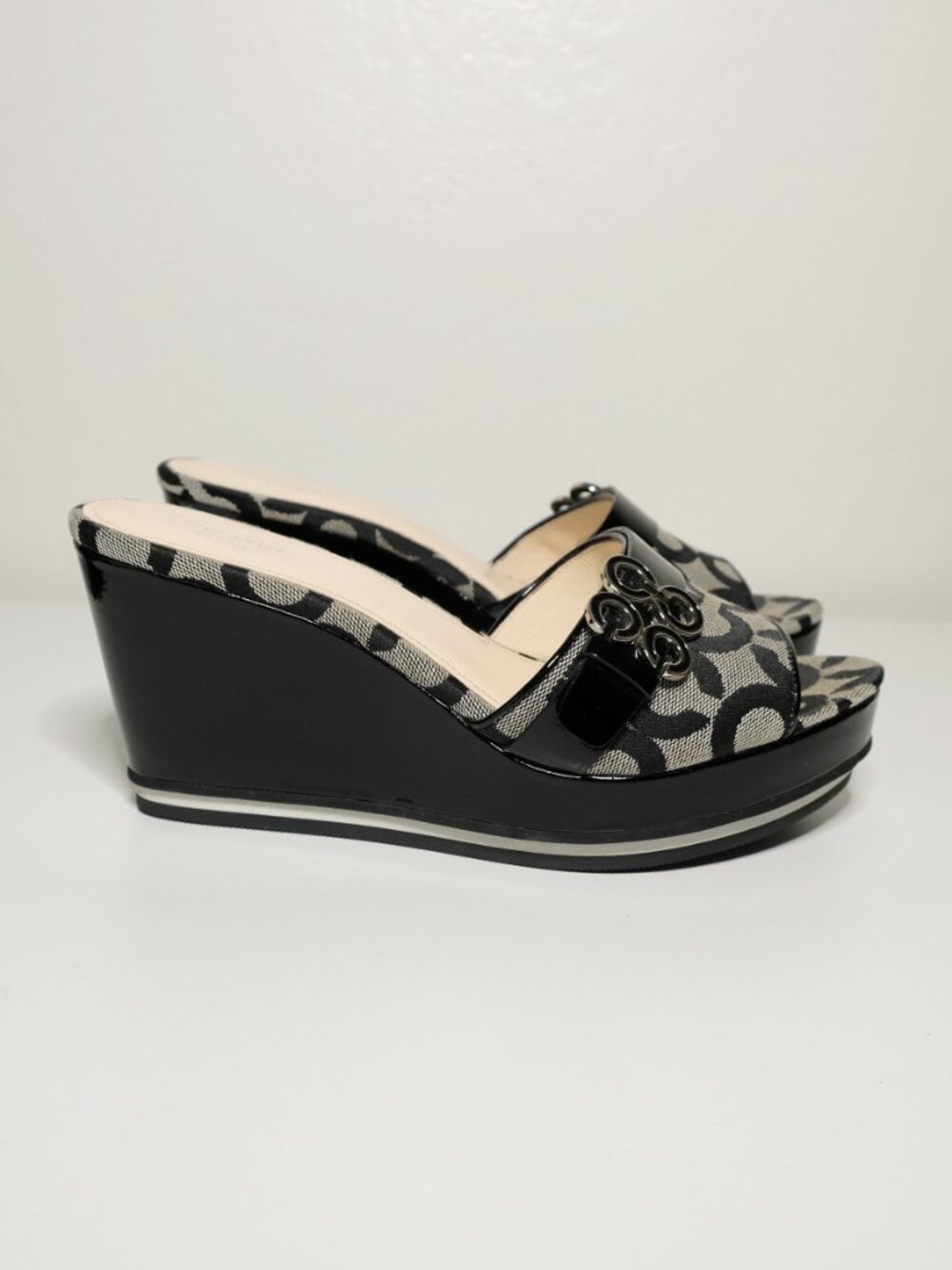 Y2K Coach Platform Wedge Sandals, Excellent Condition, A0121, Geri, Black, 8.5 M - Picture 4 of 15